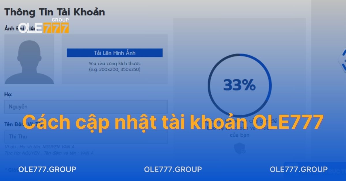 cách cập nhật tài khoản OLE777