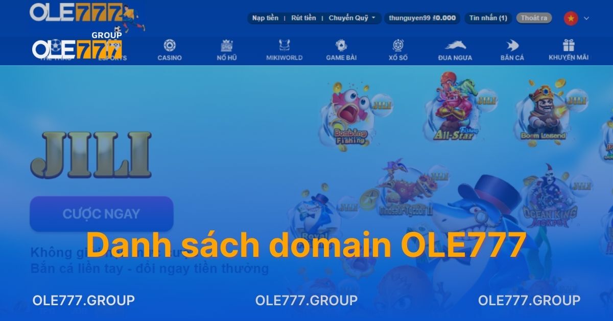 Danh sách domain OLE777